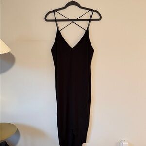 Elegant Black Spaghetti Strap Dress